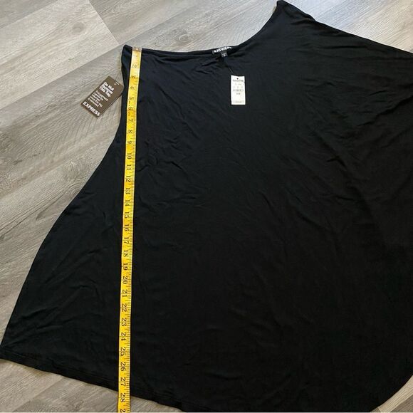 Express One Shoulder Dress Bodycon Dolman Sleeve Black Medium Classic - Picture 10 of 11